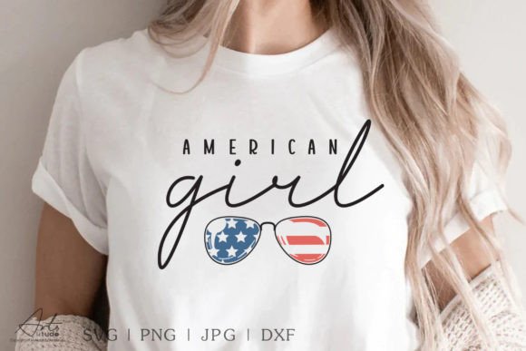 American Girl SVG, 4th of July PNG Shirt for Graphics and T-Shirt Designs