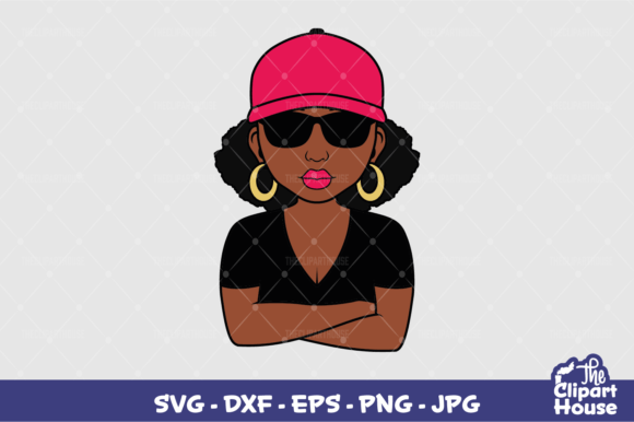 Arms Crossed Black Woman Cap Graphics for Crafts