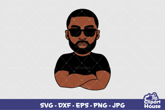 Arms Crossed Sunglasses Black Man Graphics for Crafts