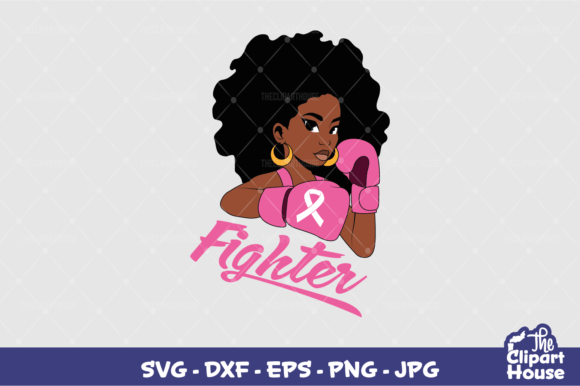Breast Cancer Fighter Text 5 Graphics for Crafts