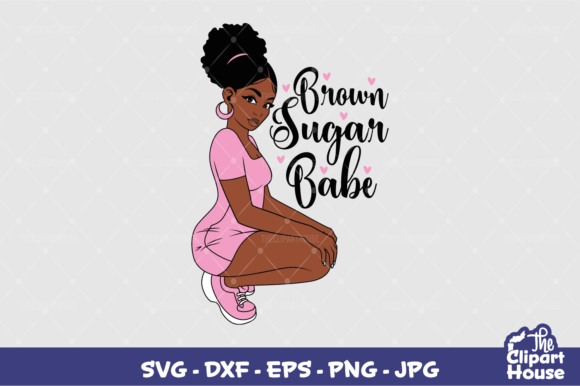 Brown Sugar Babe Woman 2 Graphics for Crafts