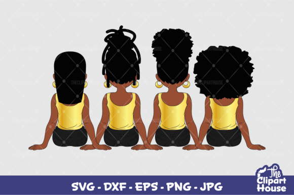 Friendship Girls Gold Graphics for Crafts
