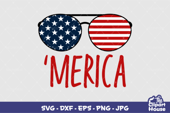 Merica Glasses Graphics for Crafts