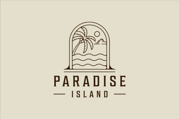 Palm Tree Logo Line Art for Modern Branding