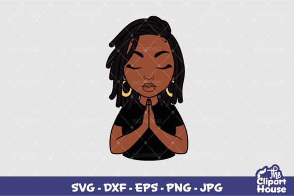 Praying Locs Woman Graphics for Local Branding