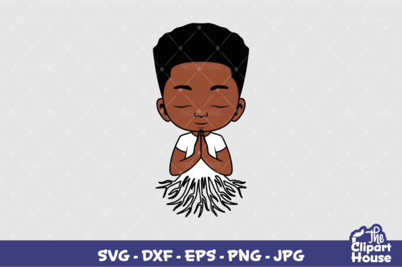Praying Roots Black Boy Graphics for Crafts