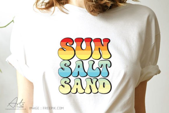 SUN SALT SAND Summer Graphics for T-Shirt Designs
