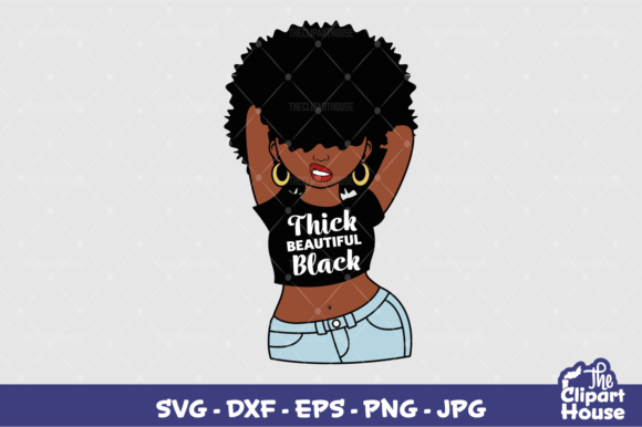 Thick Beautiful Black Woman 2 Graphics for Crafts
