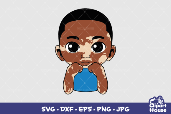 Vitiligo Black Boy Graphics for Crafts