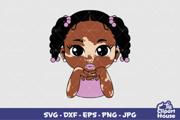 Vitiligo Black Girl Graphics for Local Branding